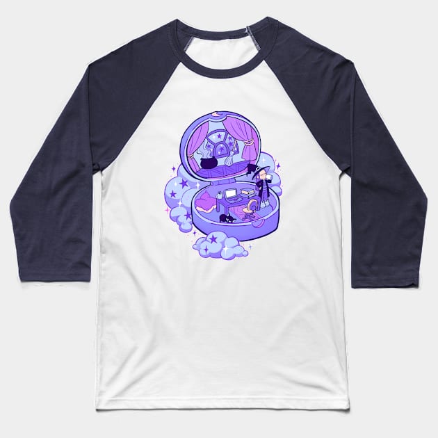 tiny witch purple Baseball T-Shirt by melivillosa